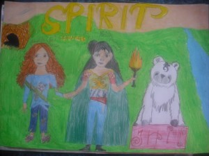 Nagrodzona praca Amelii Meksuły, ilustrująca przyjaźń z bohaterem literackim