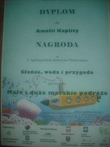 Dyplom Amelii Kaplity z kl. III